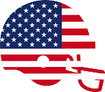 Football Helmet USA Flag  Precision Cut Decal